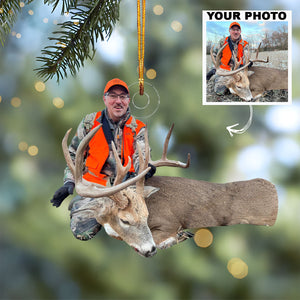 Personalized Hunting Upload Photo Christmas Ornament