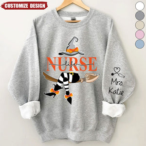 Nurse Life Witch Halloween Sweatshirt - Gift For Nurse