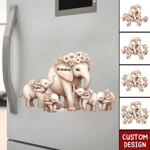 Mama/Nana Elephant With Little Kids Personalized Decal/Sticker - Mother's Day Gift