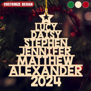 2024 New Release Personalized Family Name Wood Ornament