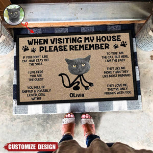 Custom Photo When You Visit My House Pet - Personalized Doormat