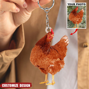 Personalized Cock/Rooster/Hen/Chicken Upload Photo Acrylic Keychain