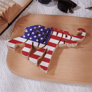 2024 Voting With US Flag Wood Sculpture