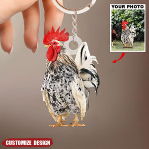 Personalized Cock/Rooster/Hen/Chicken Upload Photo Acrylic Keychain