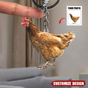 Personalized Cock/Rooster/Hen/Chicken Upload Photo Acrylic Keychain