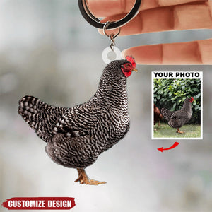 Personalized Cock/Rooster/Hen/Chicken Upload Photo Acrylic Keychain