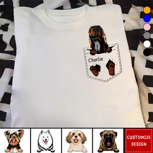 Personalized Faux Pocket Dog And Enter Dog Name T-shirt