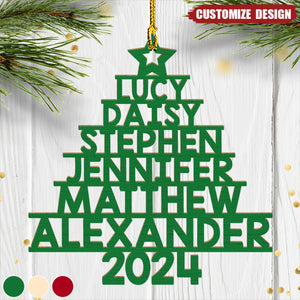 2024 New Release Personalized Family Name Wood Ornament