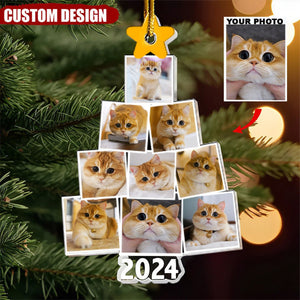 Photo Family-Couple-Pet Tree Christmas - Personalized Acrylic Photo Ornament - 2024 New Release