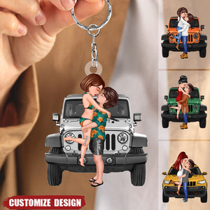 New Release - Personalized Off-Road Car Couple Kiss Keychain