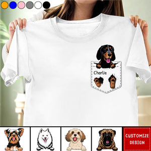 Personalized Faux Pocket Dog And Enter Dog Name T-shirt