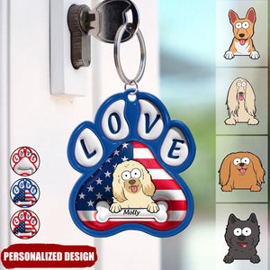 Cute Pet Dogs Flag Pattern-Personalized 3D Inflated Effect Keychain-Gift For Dog Lovers