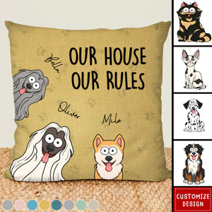 We Rule The House Dog Cat Version - Home Decor, Birthday, Funny, Housewarming Gift For Pet Lovers, Dog Lovers, Cat Lovers - Personalized Pillow