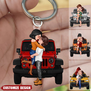 New Release - Personalized Off-Road Car Couple Kiss Keychain