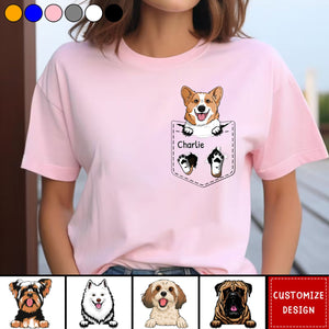 Personalized Faux Pocket Dog And Enter Dog Name T-shirt