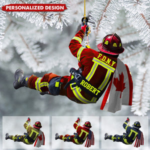 2024 New Release Personalized US/CA Firefighter Name & Department Car Hanging Ornament And Christmas Ornament