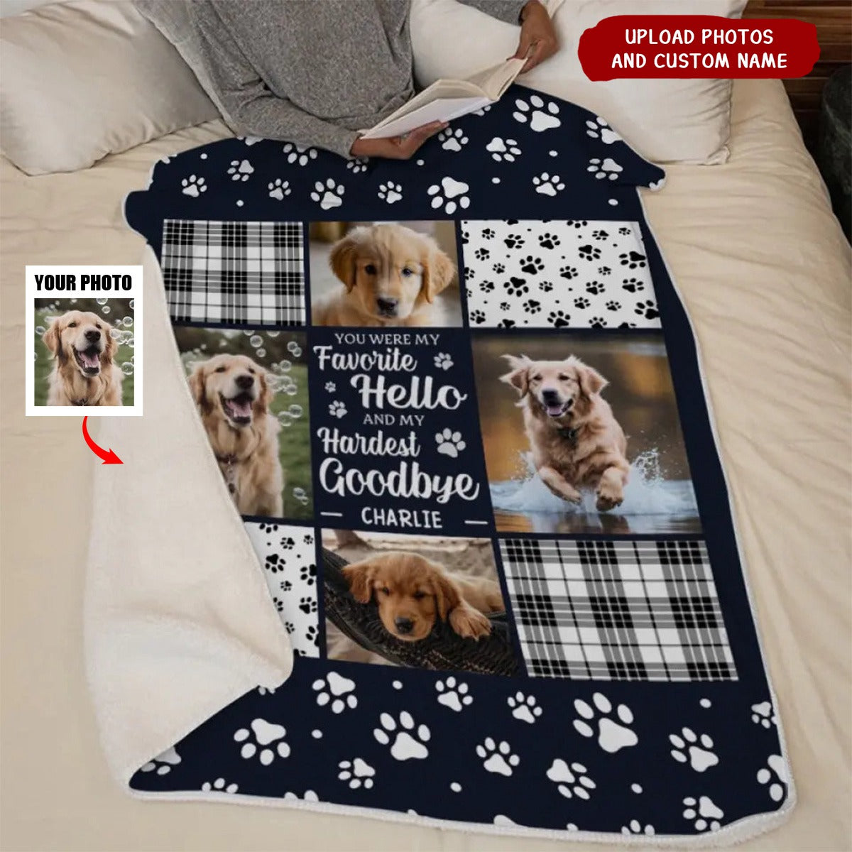 Custom Photo You Were My Favorite Hello And My Hardest Goodbye - Memorial Personalized Custom Blanket