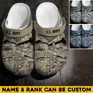 Personalized Us Veteran/soldier Name Clog slipper Shoes