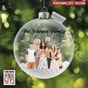 2024 New Release We Are Family-Personalized Photo Fairy Light Ball Ornament