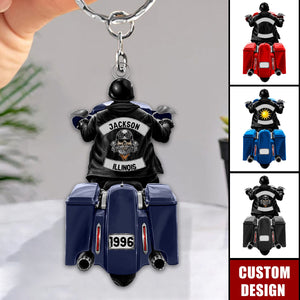 Biker Motorcycle Racing Personalized Keychain