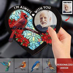 Always With You Memorial Heart - Personalized Car Visor Clip