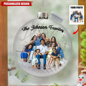 2024 New Release We Are Family-Personalized Photo Fairy Light Ball Ornament