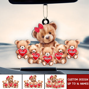 Grandma/ Mama Bear With Little Bear Kids Personalized Acrylic Car Ornament