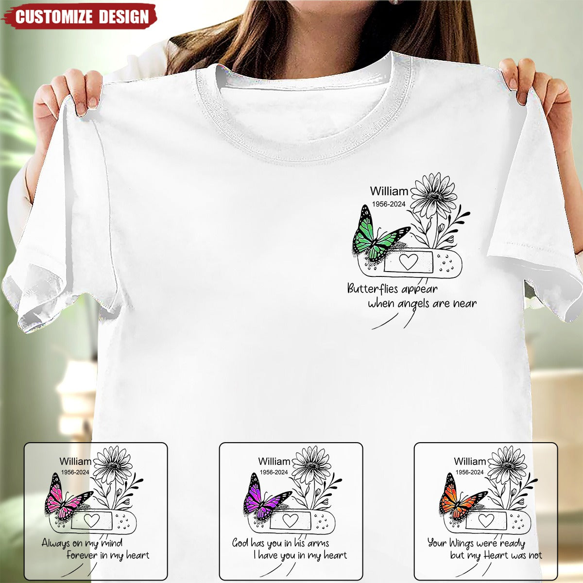 Personalized Memorial Butterfly T-Shirt - Memorial Gift