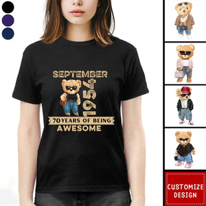 Made in Year Awesome Bear Unisex T- Shirt