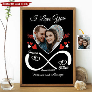 I Love You Forever And Always Personalized Unlimited Upload Photo Couple Poster