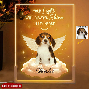 You Left Paw Prints On My Heart - Memorial Personalized Photo 3D LED Night Light