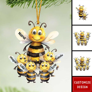 Personalized Nana/Mama Bee With Little Kids Christmas Ornament - Gift For Mom, Grandma - 2024 New Release