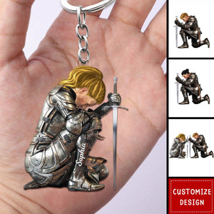 Personalized Warrior Of God Keychain