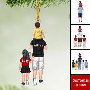 Personalized Dad/Grandpa With Kids Acrylic Christmas Hanging Ornament - 2024 New Release