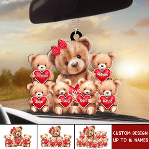 Grandma/ Mama Bear With Little Bear Kids Personalized Acrylic Car Ornament