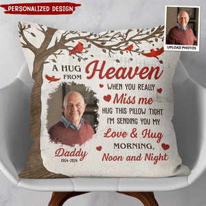 Memorial A Hug From Heaven-Personalized Photo Pillow-Gift For Family Or Friends