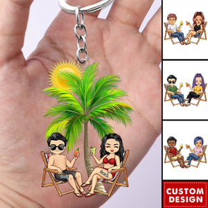 Personalized Beach Couple - Personalized Acrylic Keychain