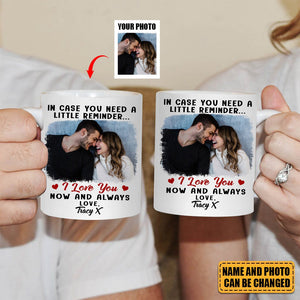 Custom Photo In Case You Need A Little Reminder - Gift For Couples, Husband, Wife - Personalized Mug