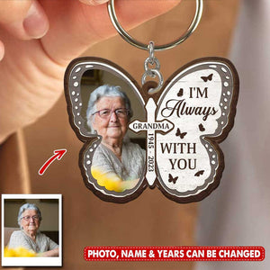 Custom Photo Butterfly I'm Always With You Personalized Keychain