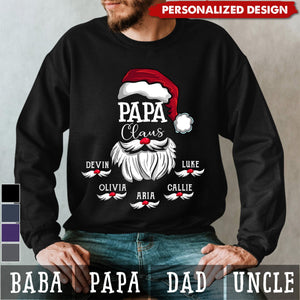 2024 New Release Papa Claus And Grandkids Christmas-Personalized Sweatshirt