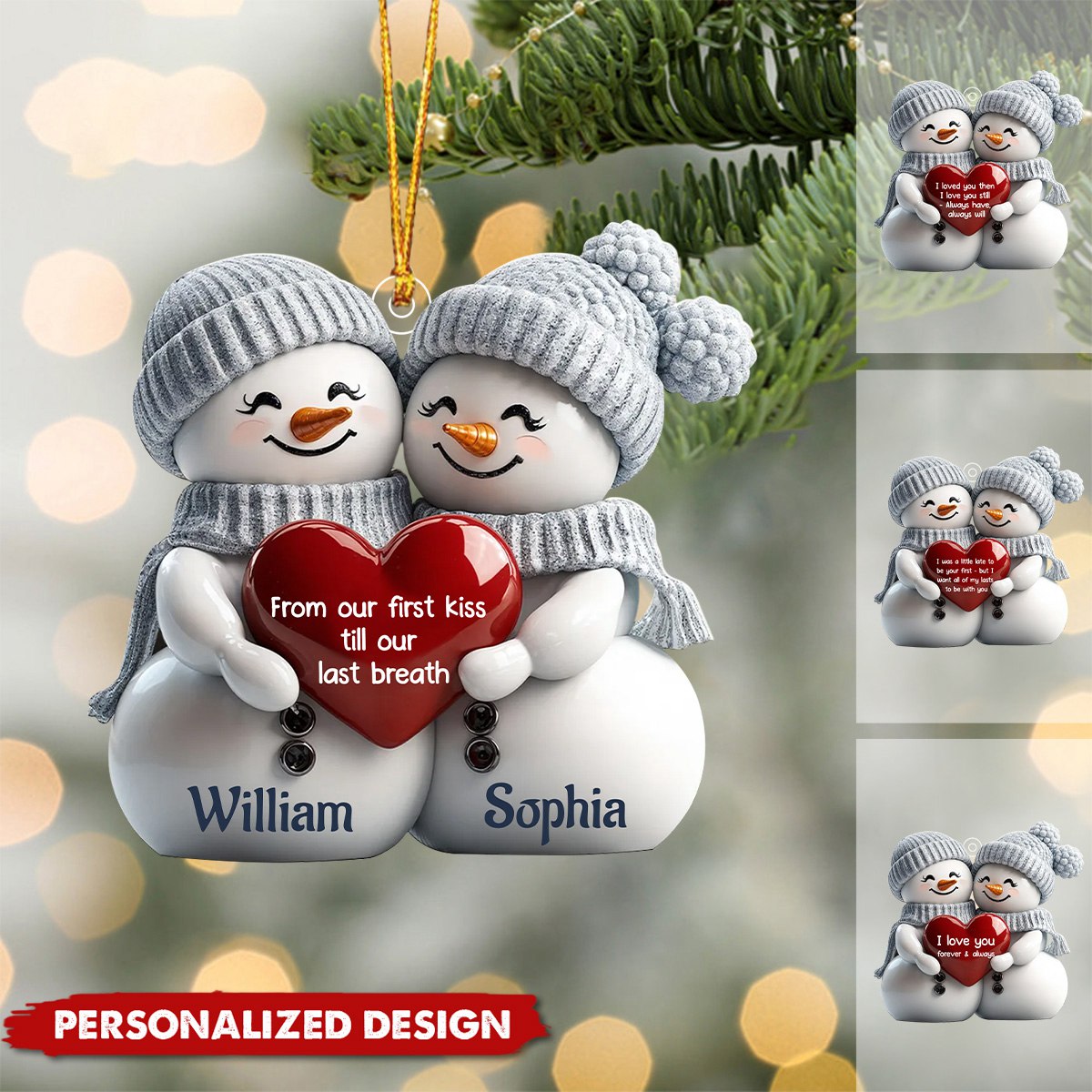 2024 New Release Couple Snowman Christmas - Personalized Acrylic Ornament