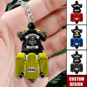 Biker Motorcycle Racing Personalized Keychain