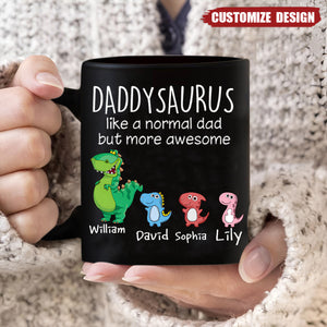 Grandpasaurus / Daddysaurus And Kids Personalized Mug - Gift For Dad / Grandpa