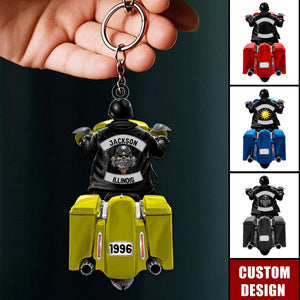 Biker Motorcycle Racing Personalized Keychain