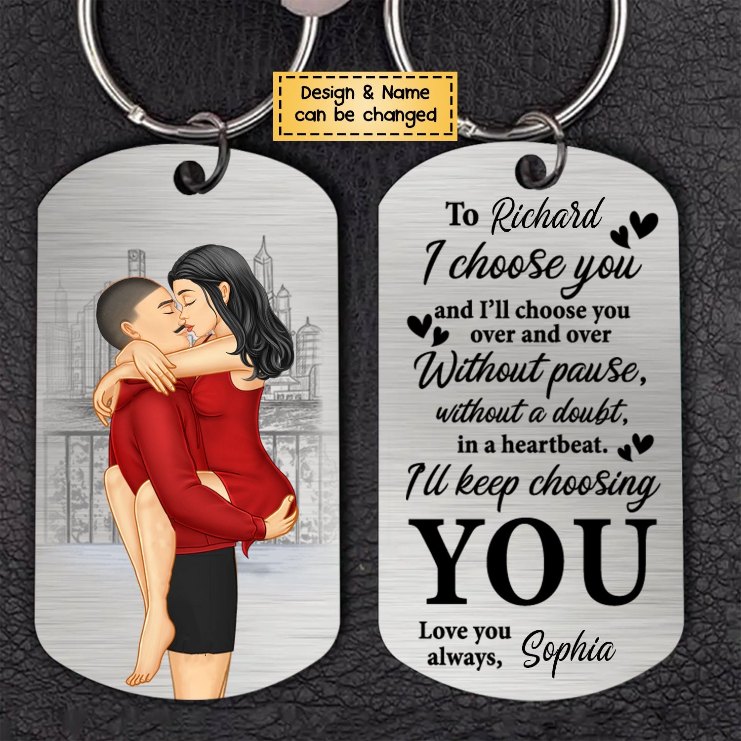 I Choose You-Personalized Stainless Steel Keychain - Gifts For Couple