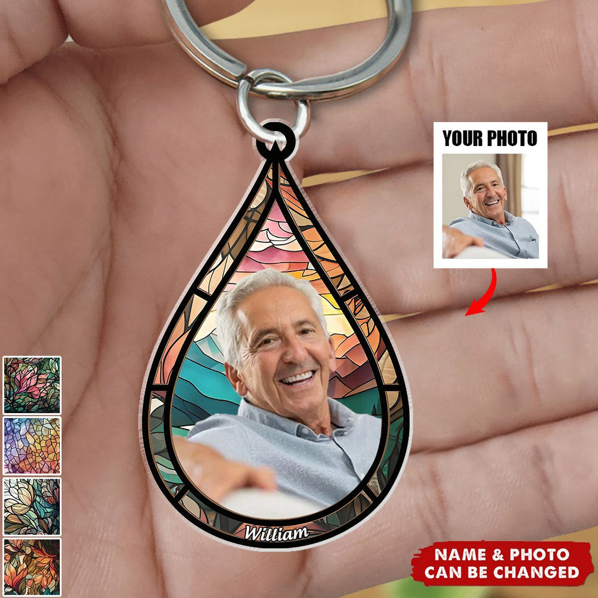 Memorial Family Gift Teardrop - Personalized Keychain