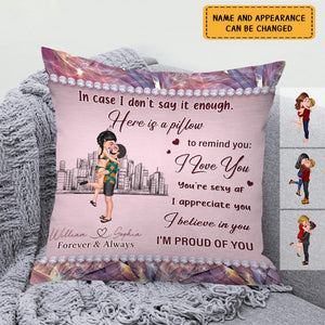 Custom Personalized Couple Pillow Cover - Gift For Couple/ Her/ Him - I Love You