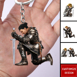 Personalized Warrior Of God Keychain