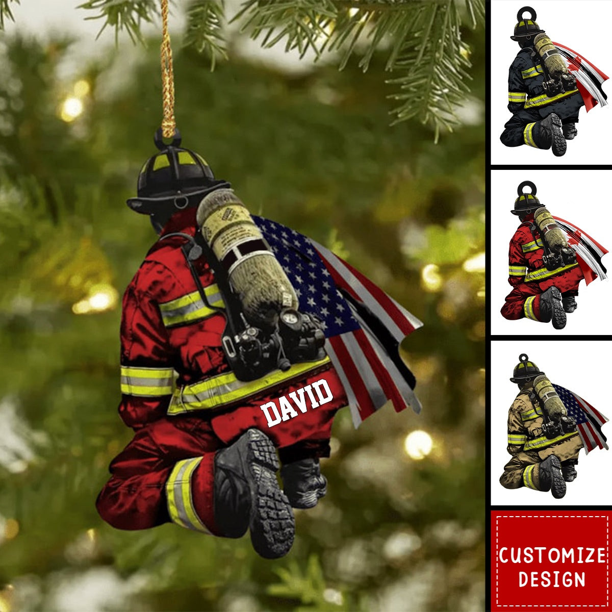 Personalized  Firefighter Christmas Acrylic Ornament - 2024 New Release