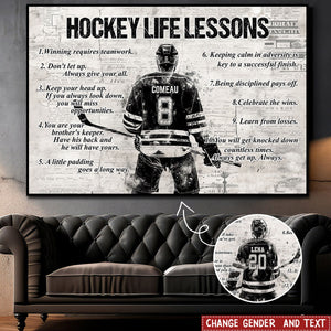 Personalized Hockey Life Lessons Poster- Gift For Hockey Lovers